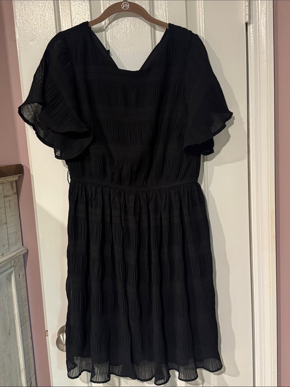 Black Midi Dress with Flutter Sleeves